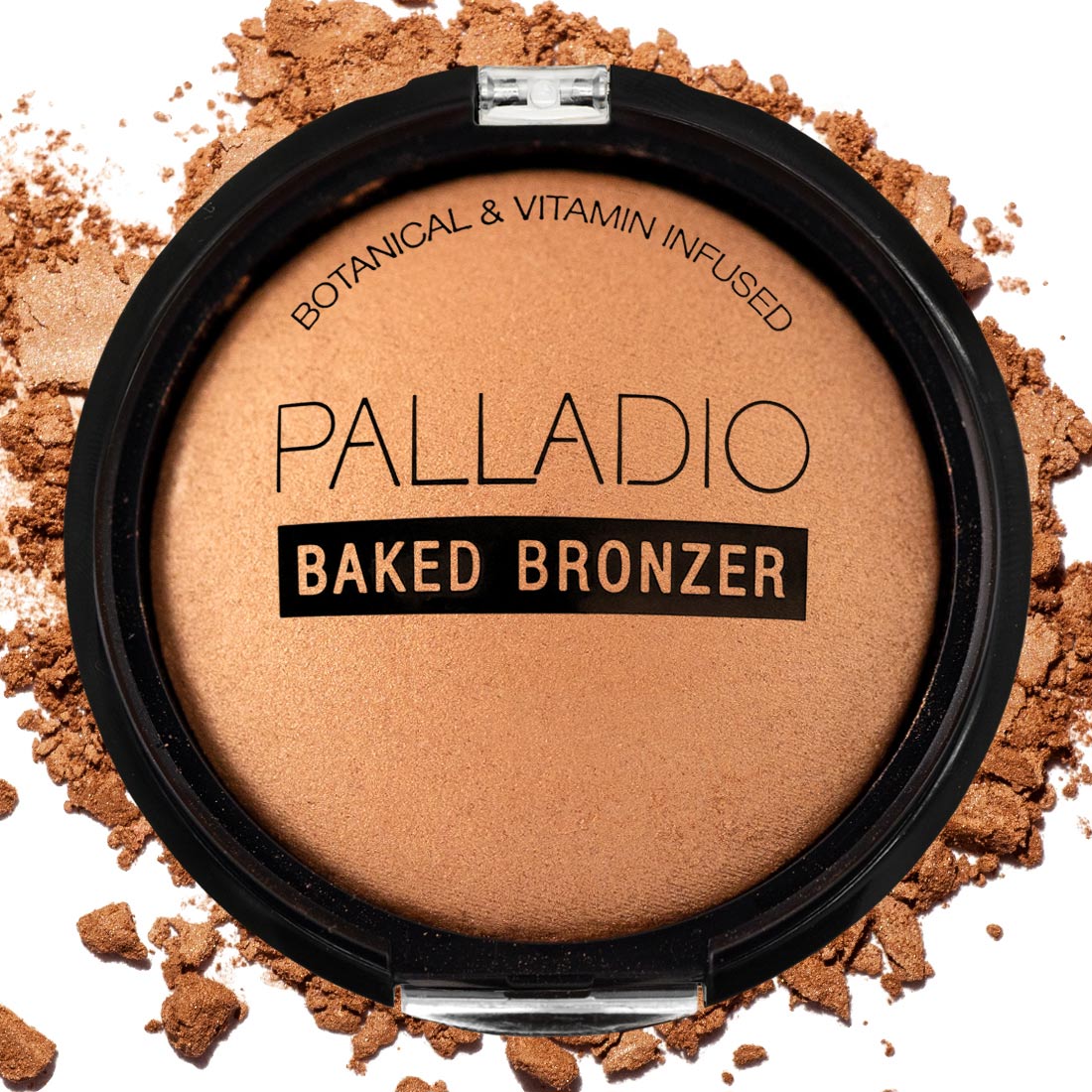 BBR01-pacific-tan-baked-bronzer-with-swatch-black-packaging.jpg Palladio Baked Bronzer BBR01 Pacific Tan - Image 1