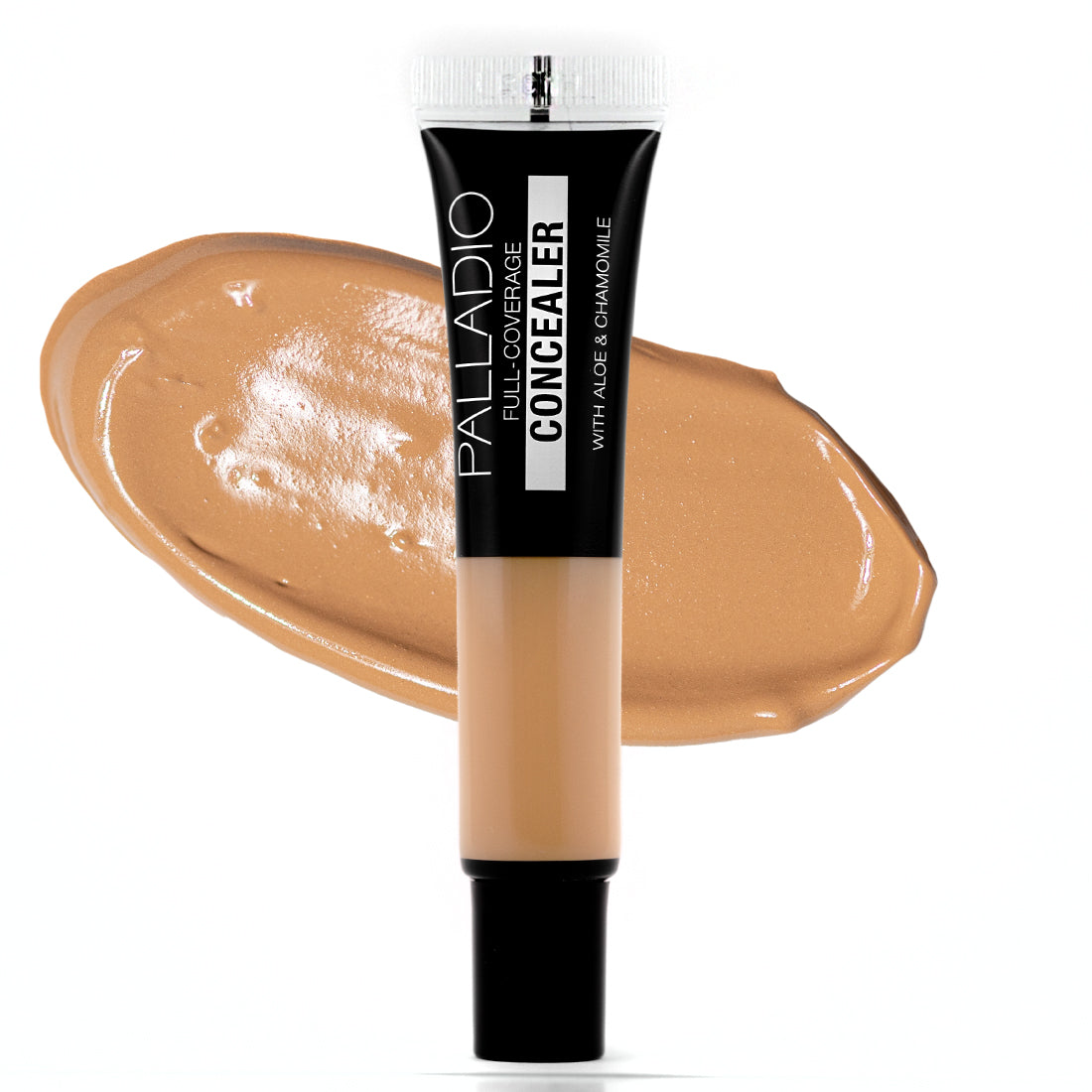 pct06-cafe-au-lait-full-coverage-concaler-with-swatch.jpg Palladio Under Eyes Disguise Full Coverage Concealer PCT06 Cafe Au Lait - Image 1